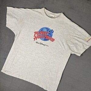 VTG 1991 Planet Hollywood Walt Disney World 25th T-Shirt Adult XL Made USA Gray